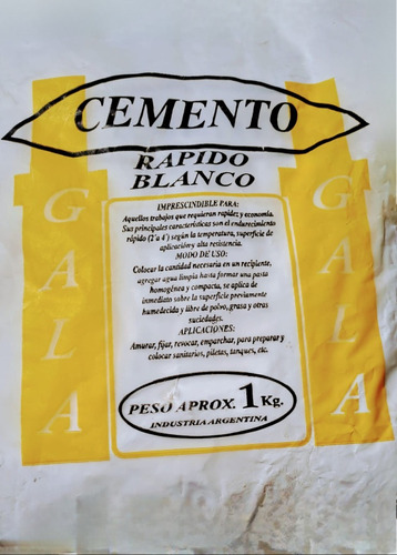 Cemento Rapido Blanco 1 Kg