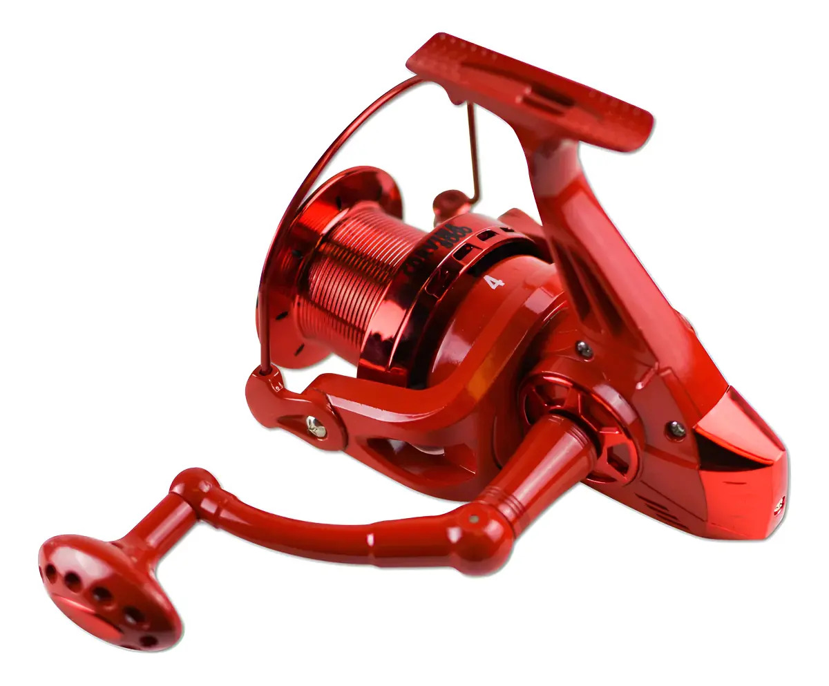 Reel Albatros Corvina 8000 4 Rulemanes Lance Mar Color Rojo Lado De La Manija Derecho/izquierdo