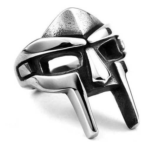 Anillo Estilo Gladiador Doom Mask Anillo De Metal Plateado