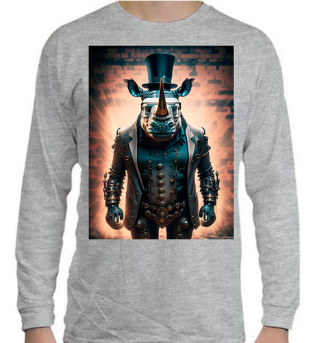 Playera Rinoceronte - Robot - Animales - Manga Larga - 02