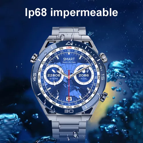 Reloj Inteligente Hombres Nfc Gps Rastreador Para Huawei Color De La Correa  Steel Blue