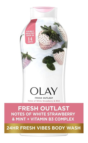 Olay Fresh Outlast Body Wash 650 Ml Crema Corporal Strawbery And Mint