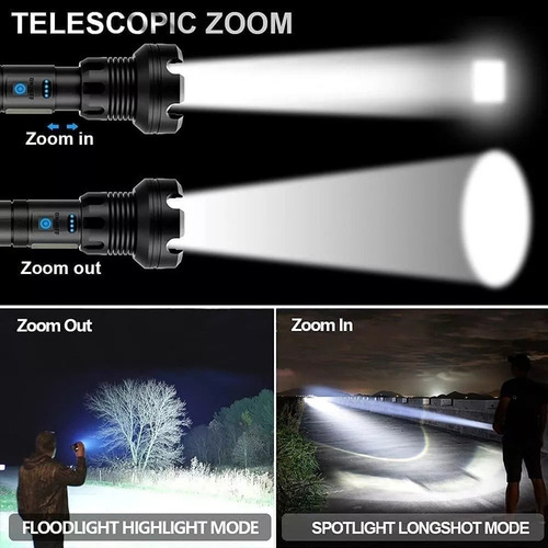 Linterna Láser Táctica Recargable Led 90,000 Lúmenes Altos