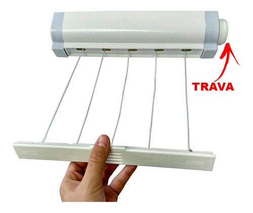 Varal Automático Rotoflex Branco 5 Corda De 4,10mts