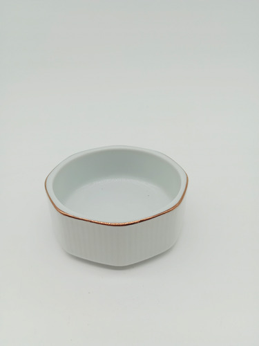 Seis Cazuelitas 7,5 Cms Porcelana Octogonal F/oro Tsuji