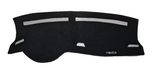 Cubretablero Bordado Vw Virtus Sin Porta Celular 2018-2025 Negro-negro Bordado Virtus