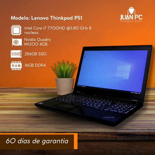 Lenovo Thinkpad P51 Workstation Core I7 Nviadia Quadro M1200