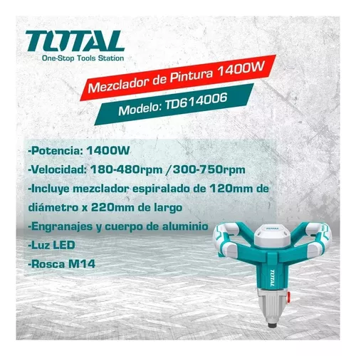 MEZCLADORA BATIDORA 1400W TOTAL TD614006 (M14 - LUZ LED - INCLUYE BARRA  MEZCLADORA)