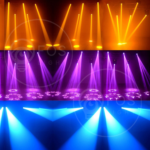 6x Moving Head Beam 100w Led Prisma 360º 8 Desenhos + Cores