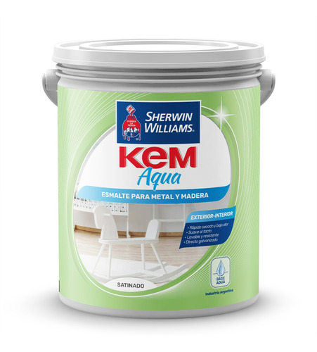 Pinturas Sherwin Williams Esm Al Agua Kem Aqua Satin Bco 4lt