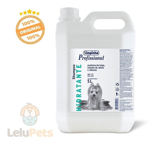Shampoo Hidratante Para Cães E Gatos Limpinho 5 Litros
