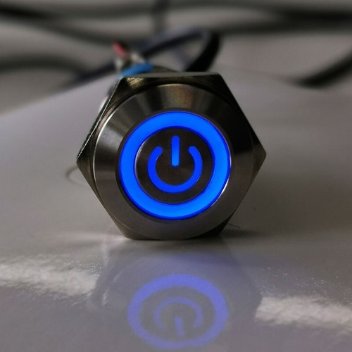 Imagen 2 de 9 de Pulsador Led 16mm 12v Acero Inoxidable