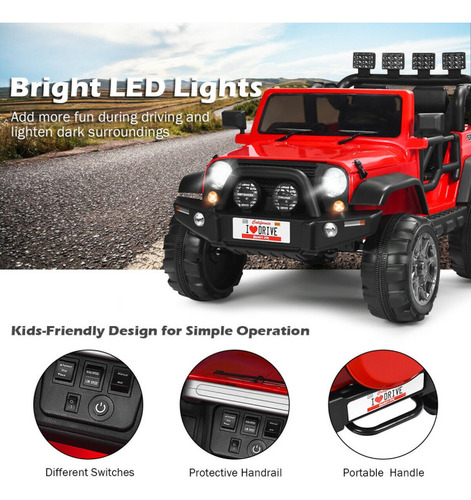 Carrito Electrico Para Niños De 2 Plazas 12v Red Gpl