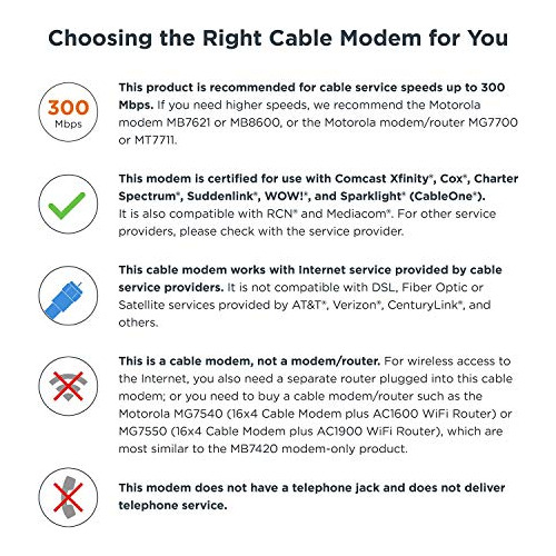 Módem Por Cable Motorola 16x4 Modelo Mb7420 686 Mbps Docsis 