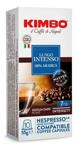 Pack 10 Cápsulas Kimbo Lungo Compatibles Con Nespresso