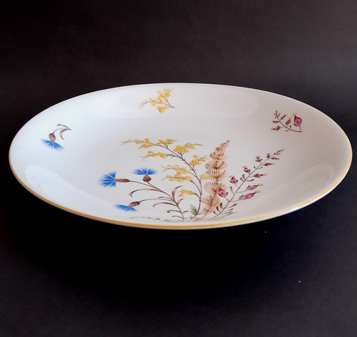 Plato Hondo Porcelana Bavaria Alemana Ramillete (Usado)