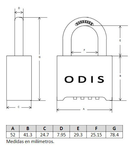 Imagen 6 de 8 de Candado Odis Stylelock 52mm Bronce - Stylelock