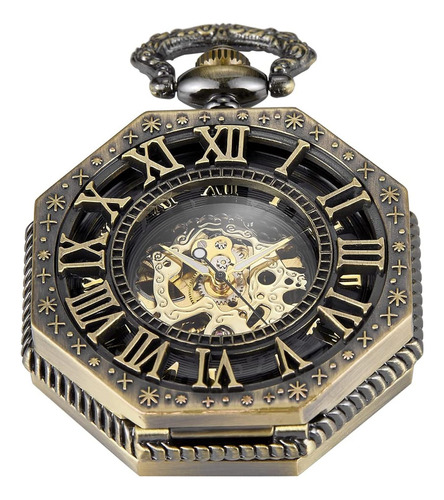 Reloj De Bolsillo Mecánico Antiguo De Bronce Para Hombre