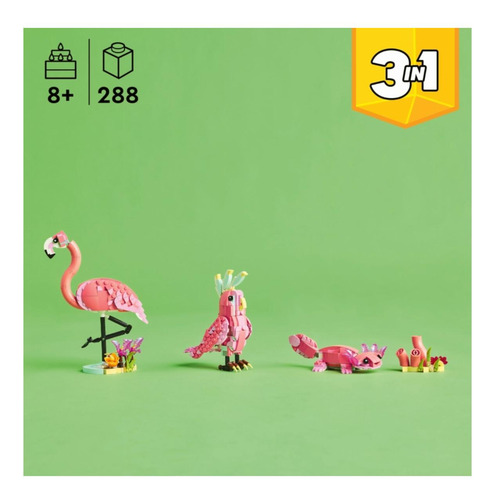 Lego Creator 3en1 Fauna Salvaje: Flamingo Rosa Juego De