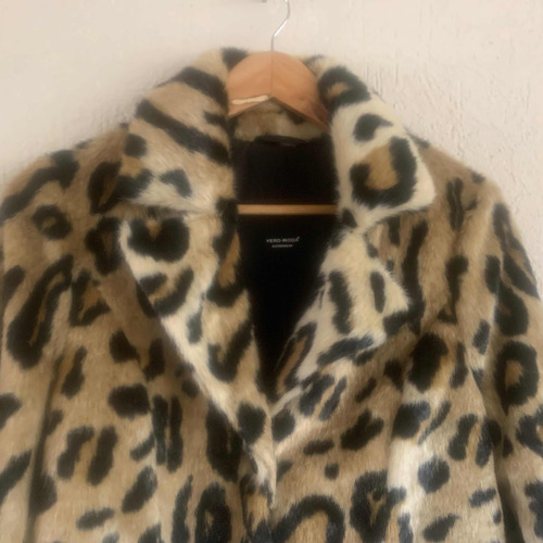 Abrigo Vegan Vero Moda Animal Print Leopardo Small Importado