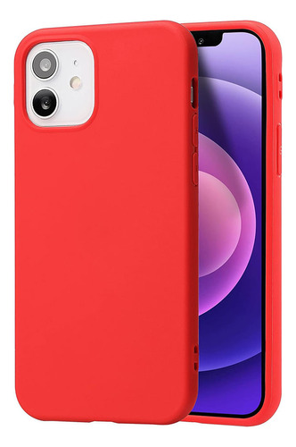 Case Para iPhone 12, Amortiguador De Choques, Rojo