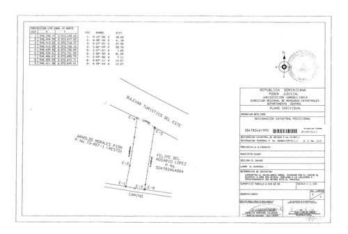 Solar De 2544m2 Carretera Higuey Miches Av. Turistica Del Este Para Apartamentos U Hotel 