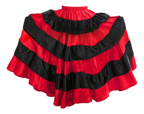 Disfraz De Baile Flamenco Rojo De Satén A Rayas Para Mujer