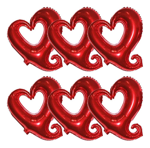 Annodeel 12pcs Heart Foil Globos, 18 Pulgadas Red Romantic H
