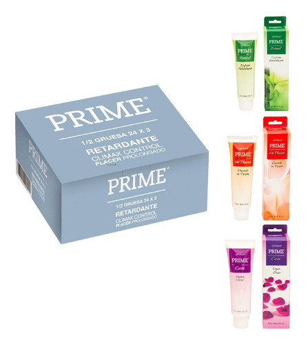 Preservativo Prime 24 Cajas X 3 Retardante + 3 Gel X 50 Grs