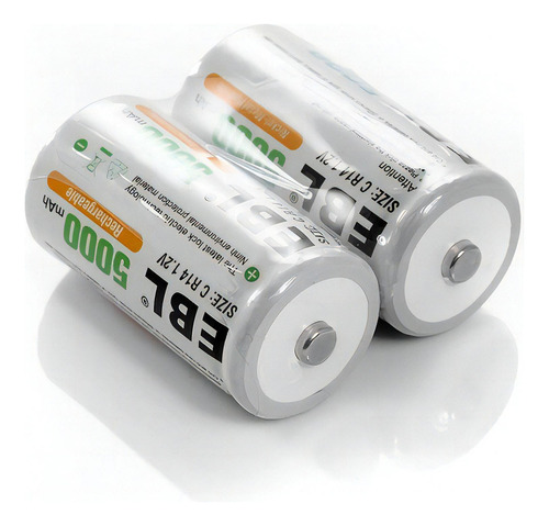2 Baterías Recargables Ni-mh 1.2v C