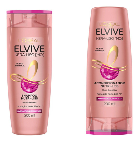 Combo Loreal Paris Elvive Kera-liso Shampoo+acond Nutri-liss