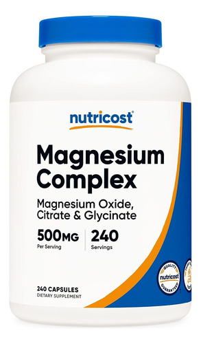 Nutricost Magnesium Complex 500 Mg Magnesio 240 Cápsulas