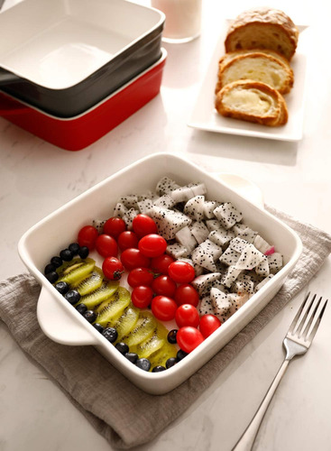 Plato Para Hornear Sweese Cuadrado De Porcelana, 20 X 20 Cm,