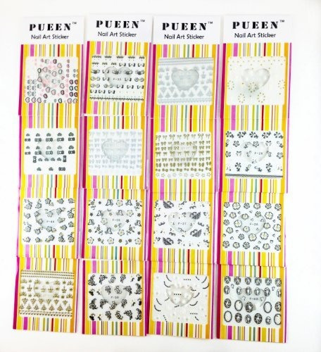 Pueen 3d Nail Art Sticker Collection Set F2 - 16 Paquetes En