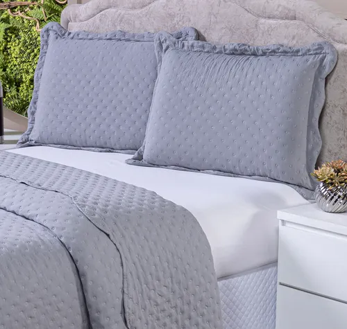 Kit Cobre Leito Casal 3 Peças Colcha 400 Fios Dupla Face