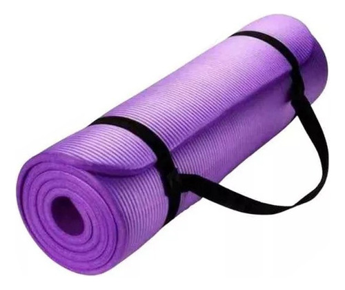 Mat Yoga 10 Mm Alfombra Resistente Gruesa Color Morado