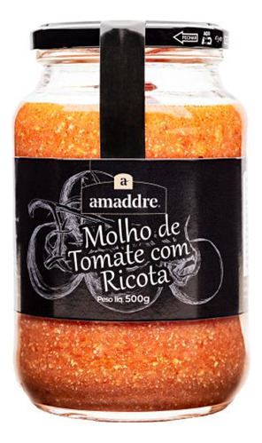 Molho De Tomate Com Ricota Artesanal Amaddre 500g