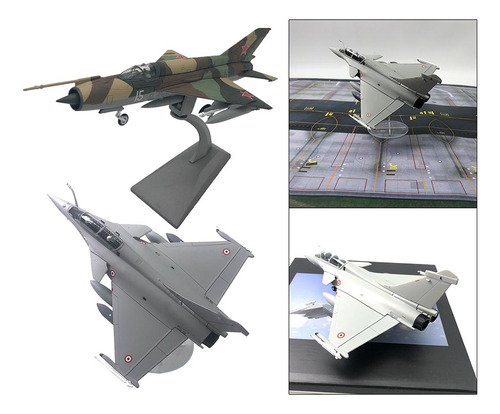 2 Pack De 1/72 Dassault Rafale Plane Fighter + Mig-21 Alloy
