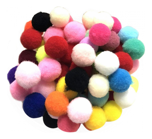 100 Pompones De Bolas Para Niños, Pompones De Colores