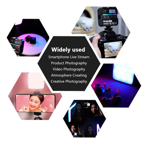 Foco Led Rgb Yongnuo Yn60 Para Cámara Y Celular | 2000mah. Negro