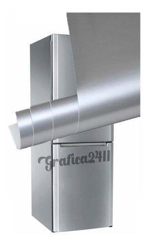 Imagen 1 de 2 de Vinilo Decorativo Heladera Acero Gris Plomo Metal Plata