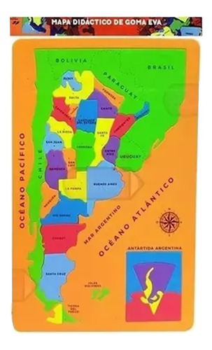 Mapa Didactico De Argentina Goma Eva Encastre Infantil 
