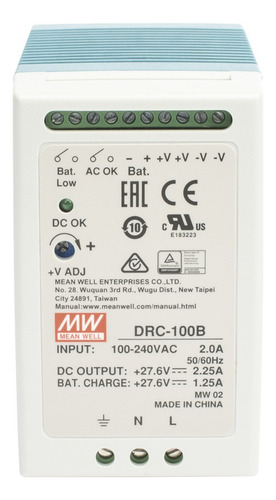 Fuente De Poder Riel Din 24v 100w Con Cargador De Bateria