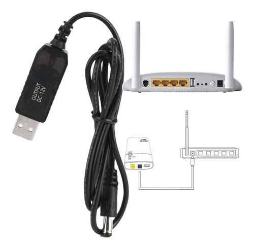 Imagen 1 de 6 de Cable Convertidor De Usb 5v A Dc 9v O 12v Modem O Router