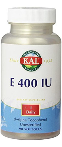 Kal E-400 D-alpha Tocopherol 400 Ui Cápsulas Blandas, 1, 1