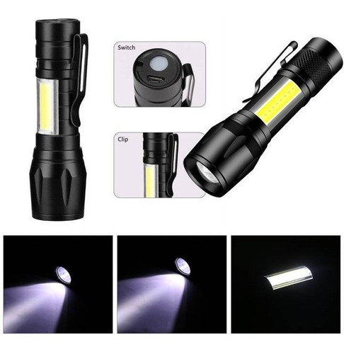 2 Mini Lanterna Iluminação Luz Led Lateral Portátil Usb