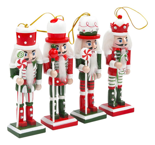 4x Cascanueces De Navidad Con Cuerdas Figura Navideña