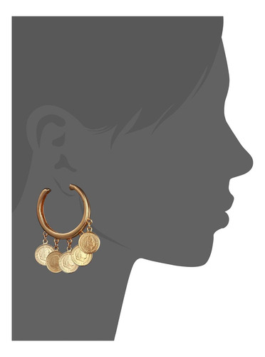 Pendientes Vintage Chapados En Oro De 24 Quilates Con Moneda