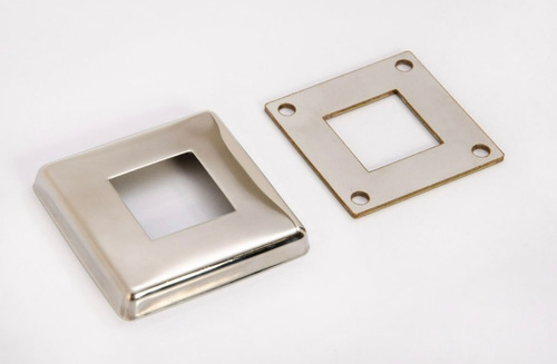 Kit 10 Canoplas 92x92mm + 10 Flanges, Int 30x30 - Inox 304