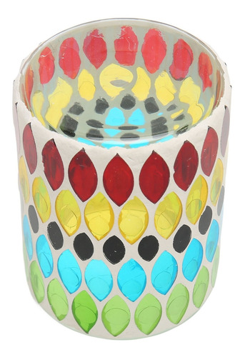 Portavelas De Té Con Diseño De Mosaico, Varios Colores, Mult